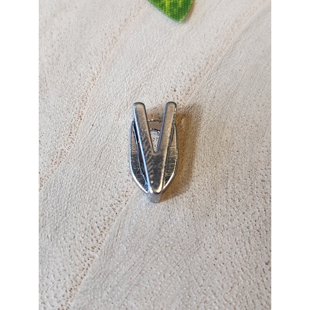 KEEP Collective Letter V Initial Collectible Slider Silver Tone Charm Keepsake